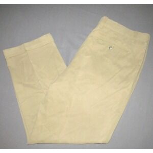 Tommy Bahama Silk/Rayon Cuffed Straight Leg Pleated Khaki Pants Men's‎ 38 X 30